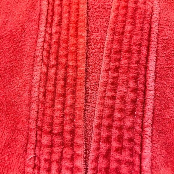VTG State O Maine Red Terry Cloth Bathrobe 100% Cotton Heavyweight One Size - Picture 6 of 16